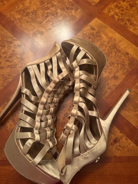 Zigi Soho Shoes - Zigi Soho Champagne Strappy Platform Stiletto Sandals